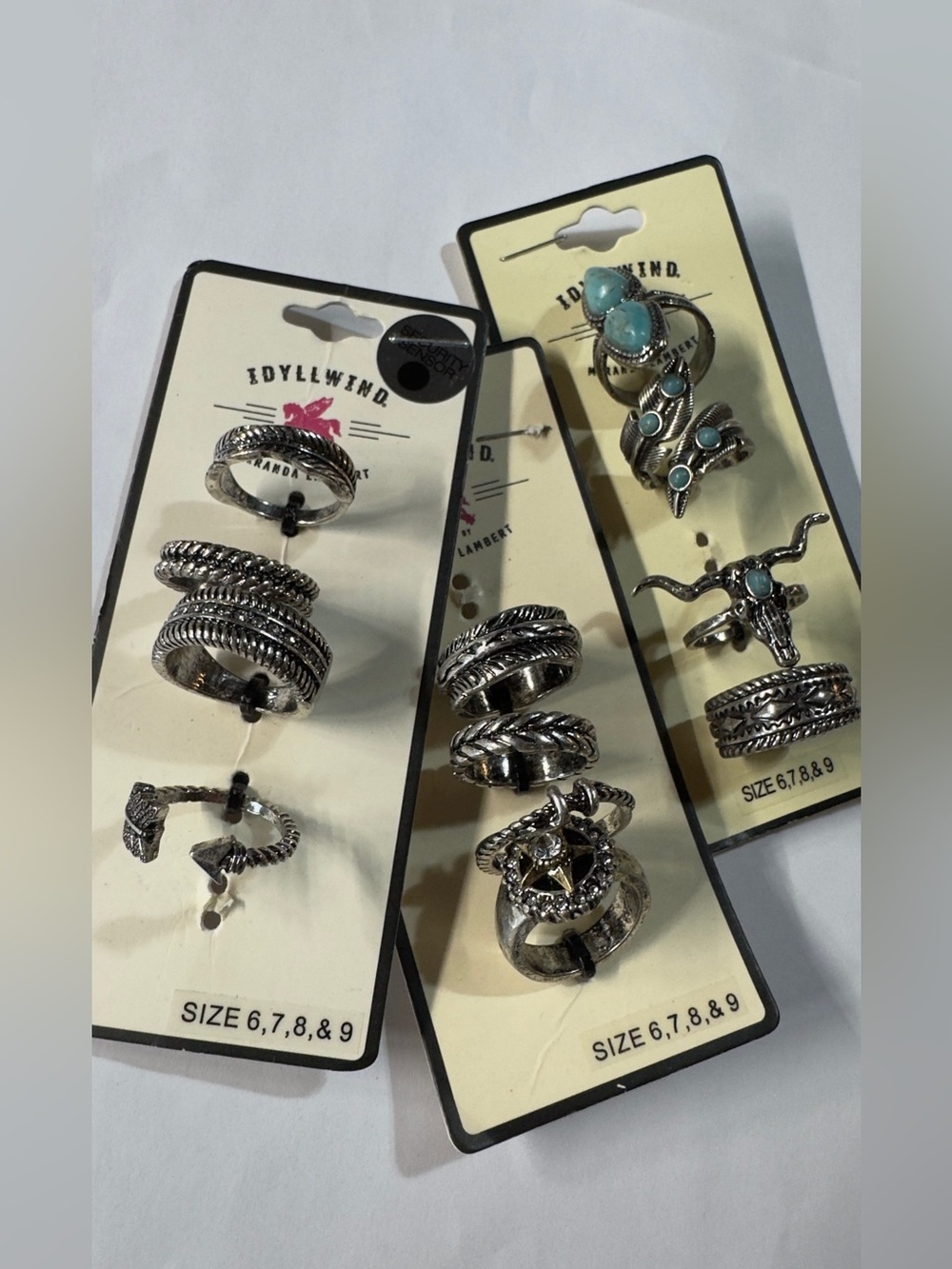 Idyllwind Silver-Tone Stackable Ring Set with Turquoise Accents